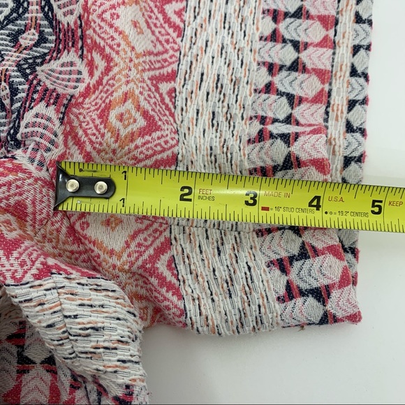 Dalia Woven Boho Tribal Aztec Cotton Shorts Pink White Multicolored Size 2 - Picture 14 of 14